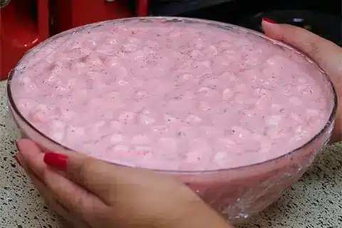 Adding whipped cream and refrigerating
