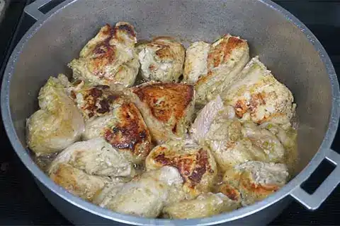 Cook marinated chicken