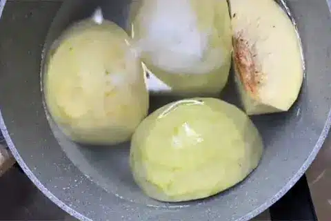 Place the breadfruit pieces