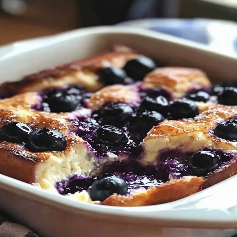 Irresistible Blueberry & Cream Cheese French Toast Casserole