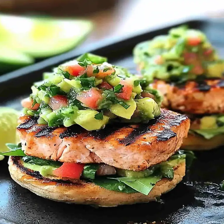 Delicious Grilled Salmon Burgers with Avocado Salsa Recipe
