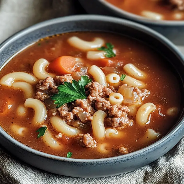 Hearty Hamburger Soup with Macaroni: A Comforting Delight