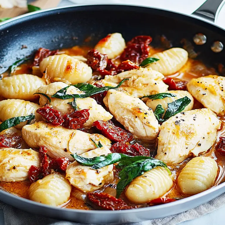 Delightful One Skillet Sun-Dried Tomato Chicken & Gnocchi