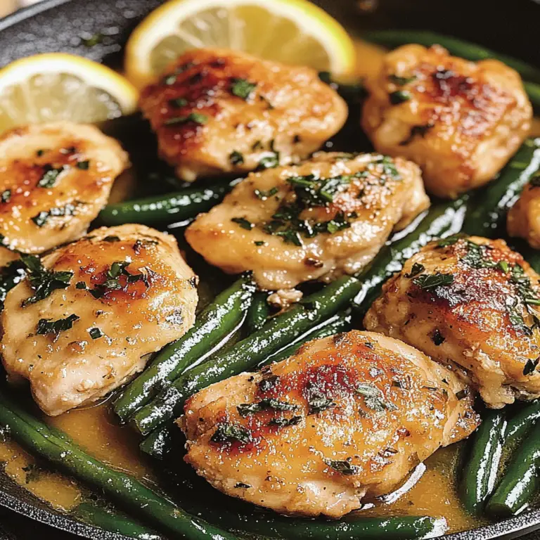 Zesty Lemon Garlic Butter Chicken & Green Beans Skillet