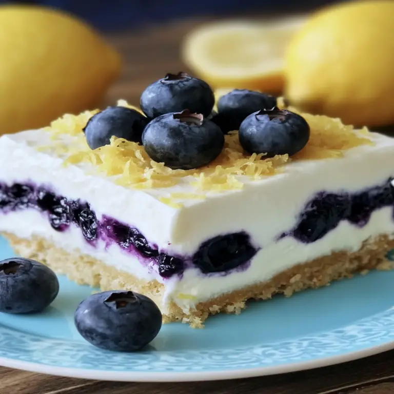 Irresistible No Bake Lemon Blueberry Dessert Recipe