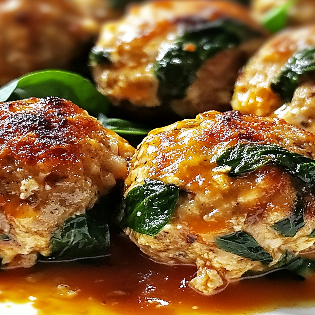 Irresistible Baked Chicken Ricotta Meatballs with Spinach