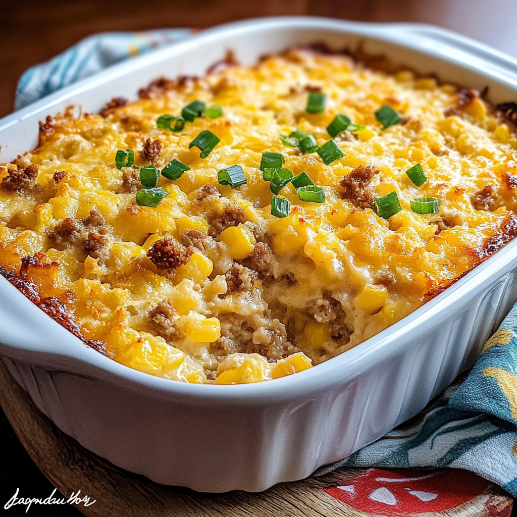 Savory Corn Casserole with Sausage: A Comforting Delight