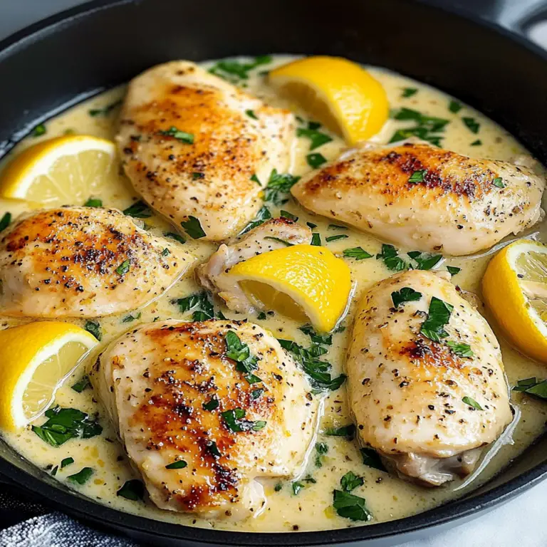 Irresistible Creamy Lemon Pepper Skillet Chicken Recipe