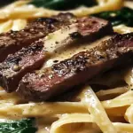 Indulge in Creamy Ranch Steak & Mozzarella Garlic Butter Pasta
