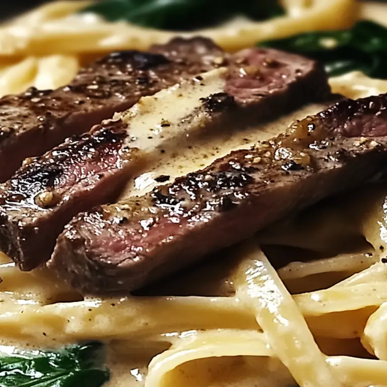 Indulge in Creamy Ranch Steak & Mozzarella Garlic Butter Pasta