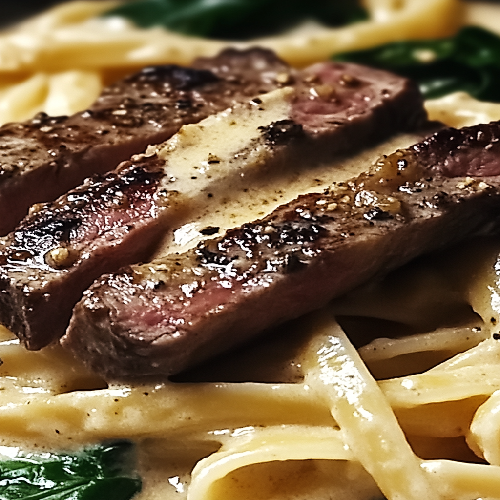 Indulge in Creamy Ranch Steak & Mozzarella Garlic Butter Pasta