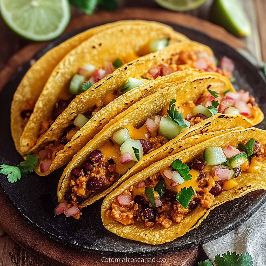 Crispy Cheesy Refried Bean Tacos: A Crunchy Delight