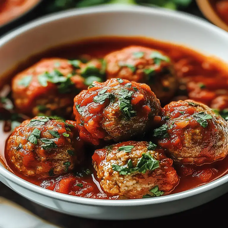 Savory Italian Meatballs in Tomato Sauce Recipe