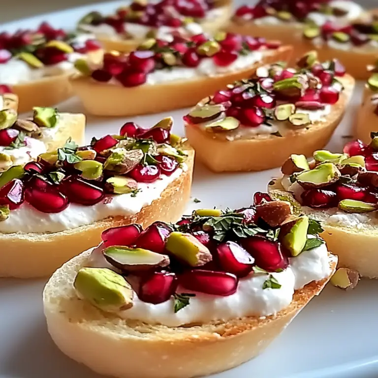 Irresistible Pomegranate Pistachio Crostini Recipe