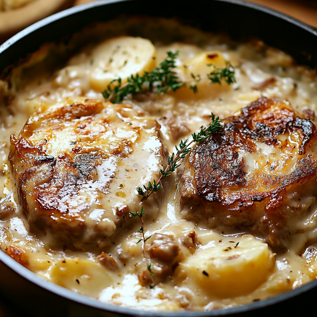 Irresistible Smothered Pork Chop and Scalloped Potato Casserole