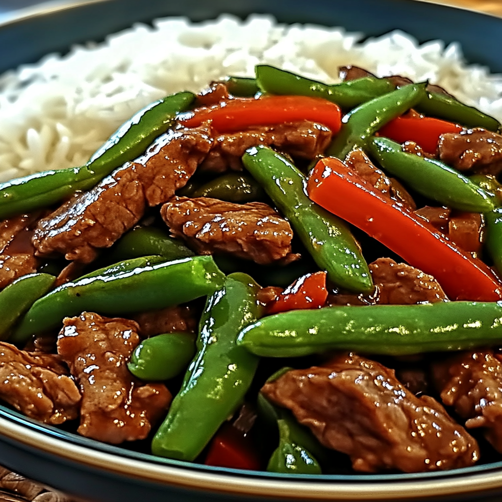 10-Minute Spicy Garlic Beef Stir-Fry with Green Beans