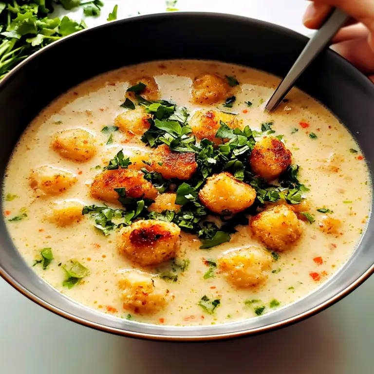 Irresistible Spicy White Chicken Soup with Seasoned Tots