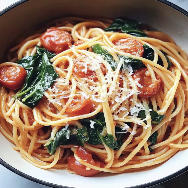 Irresistible Tomato Spinach One Pot Pasta Recipe