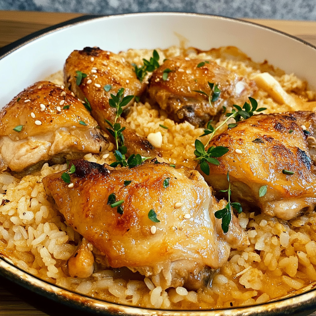 Baked Chicken Legs and Rice