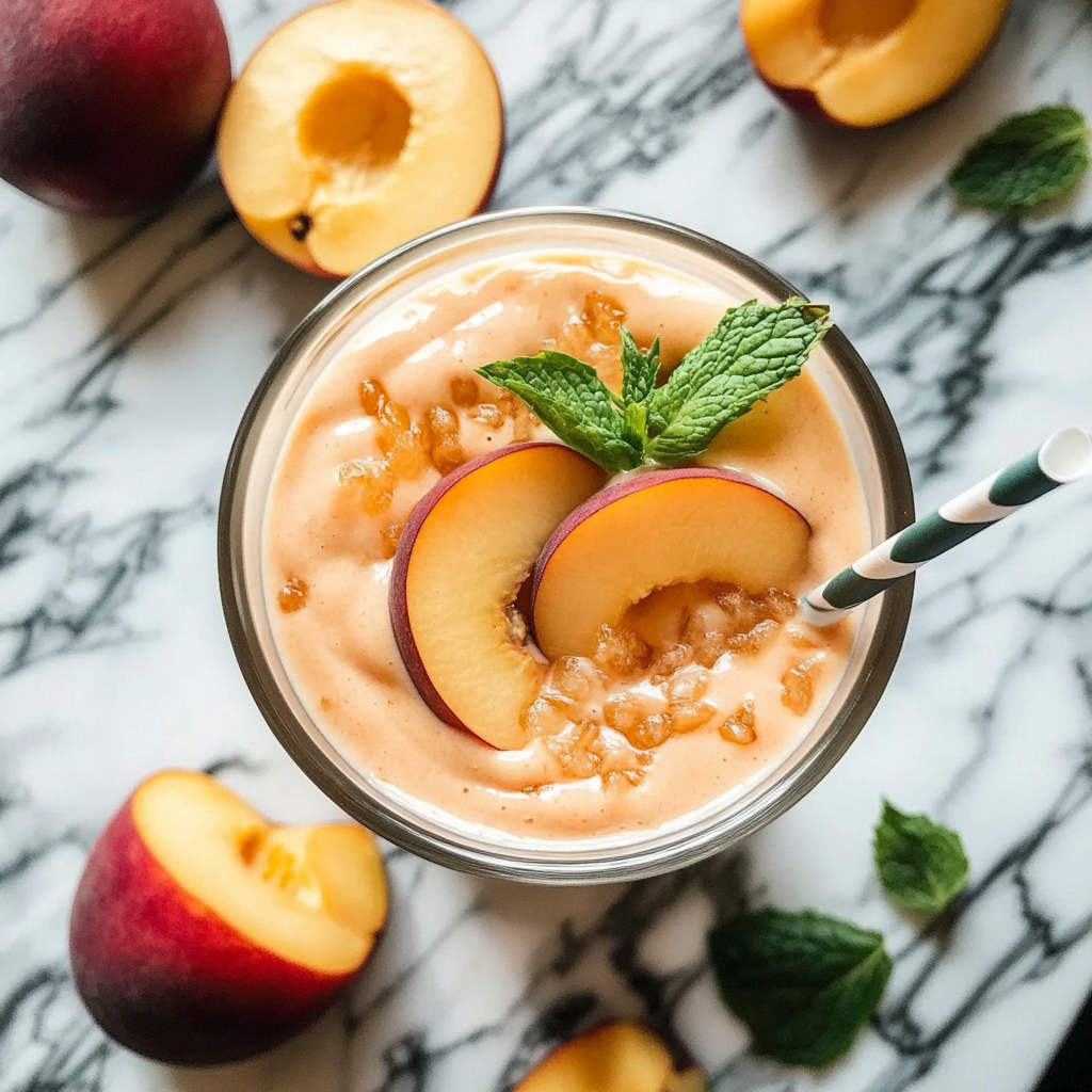 Creamy Peach Smoothie with Greek Yogurt