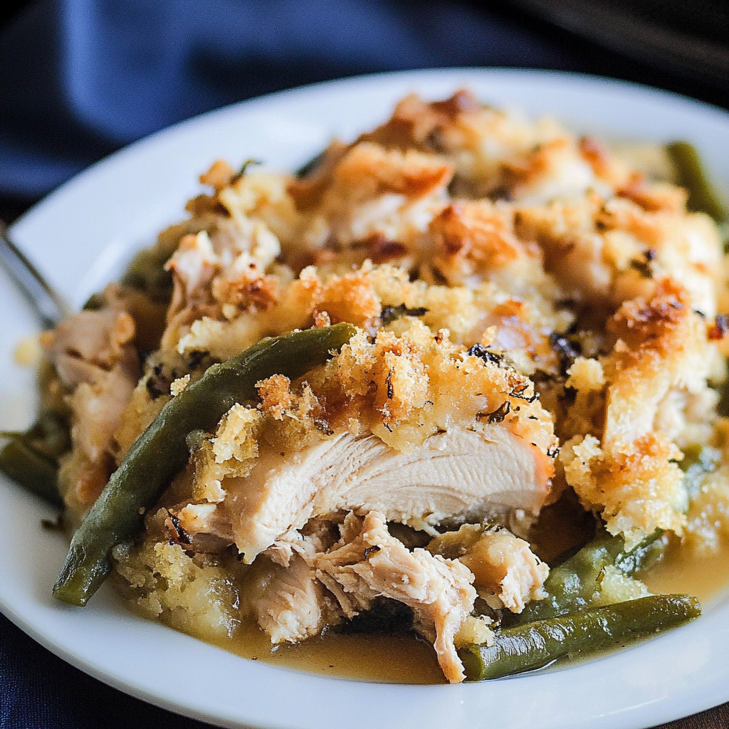 Incredible Crock Pot Chicken and Stuffing with Green Beans Delight