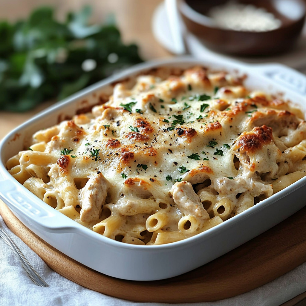 Amazing Garlic Parmesan Chicken Pasta Bake for Comforting Nights