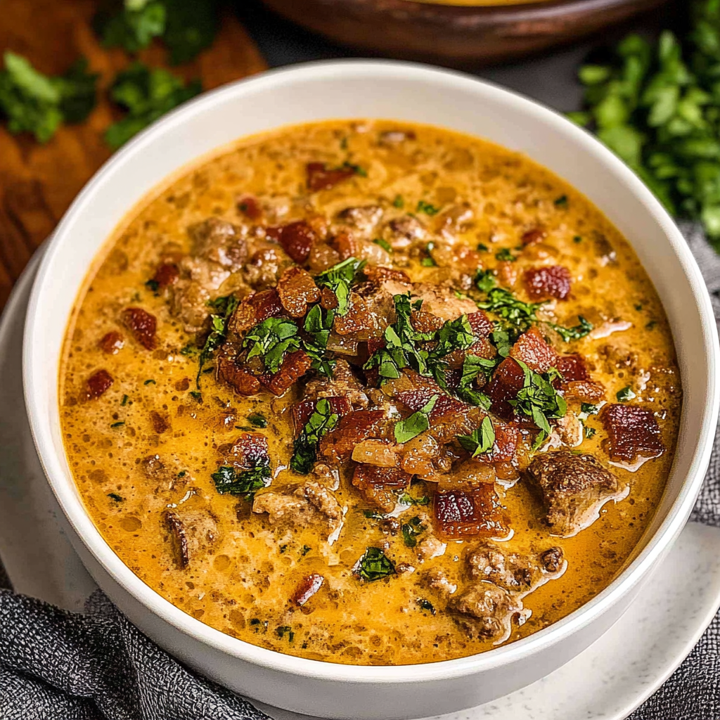 Keto Bacon Cheeseburger Soup