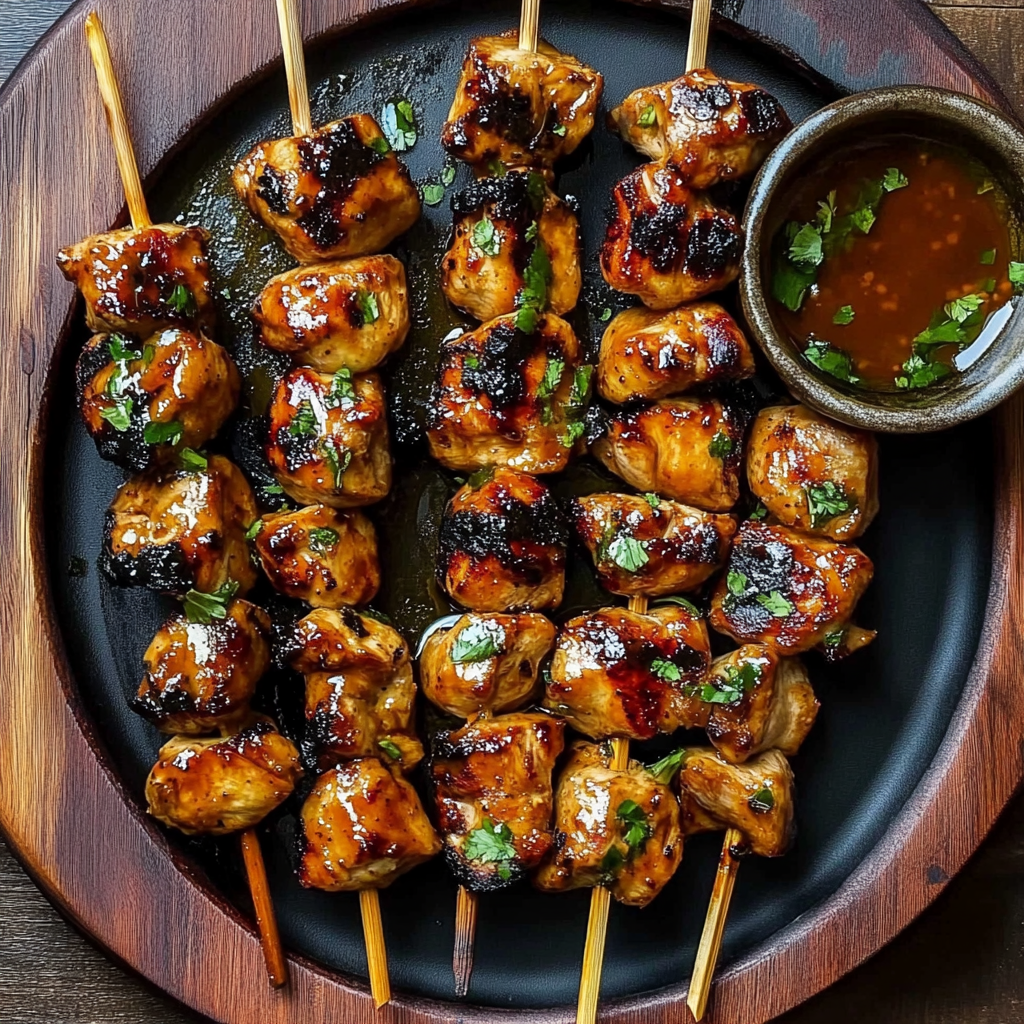 Memorial Day grilled chicken skewers full of smoky flavor