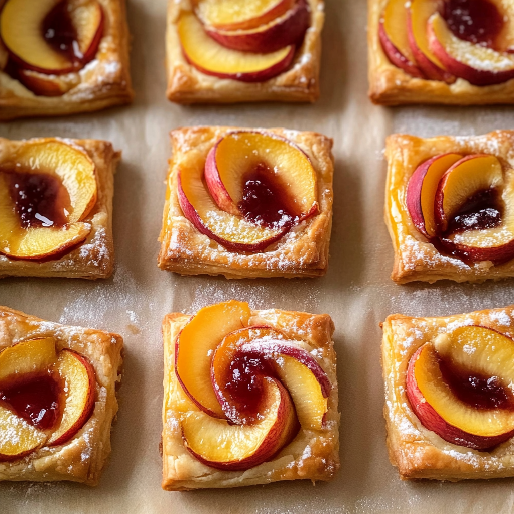 Mini Peach Tarts with Puff Pastry