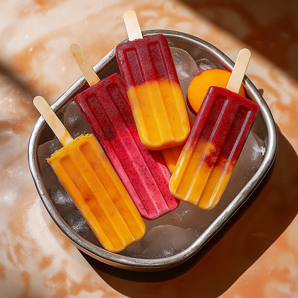 Raspberry Peach Popsicles