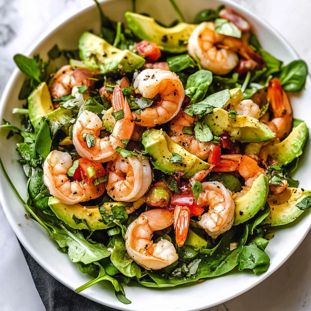Shrimp, Avocado, and Spinach Salad