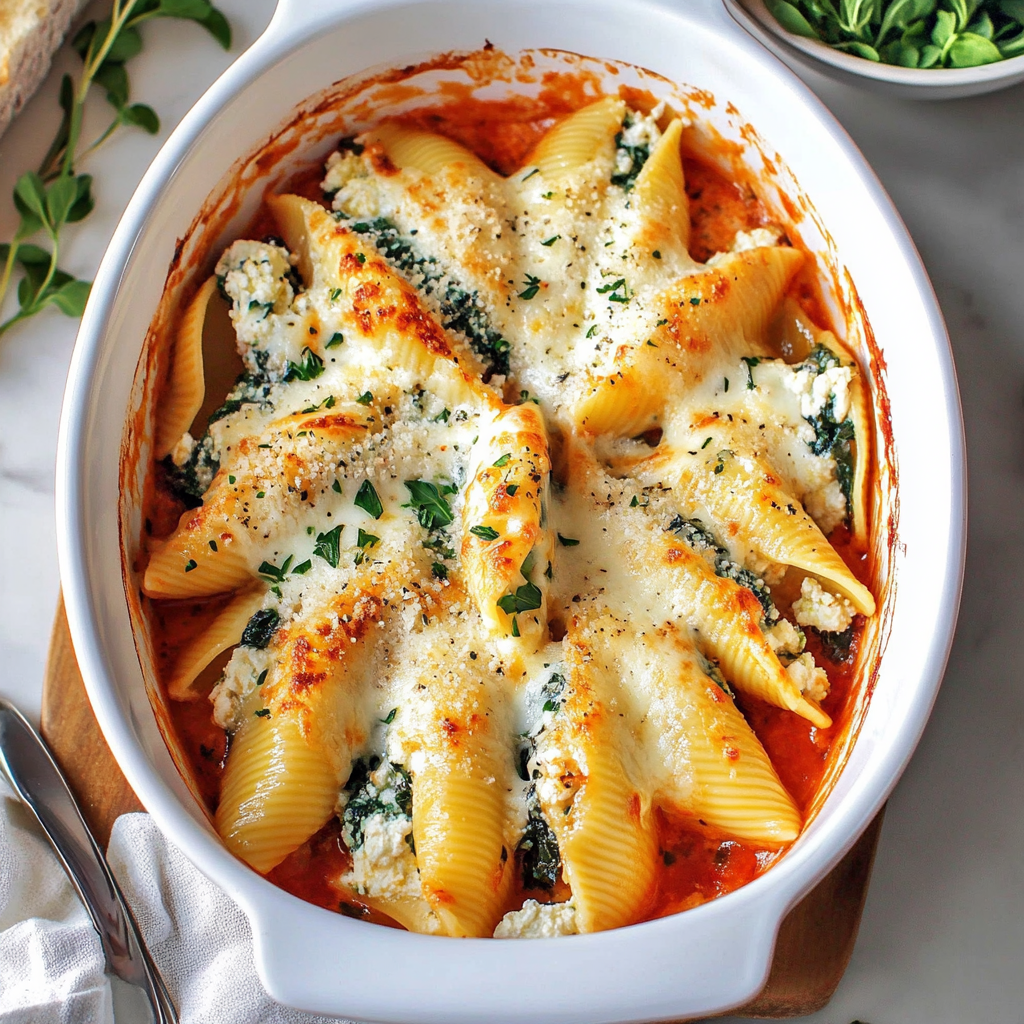Amazing Stuffed Pasta Shells with Spinach & Ricotta Delight