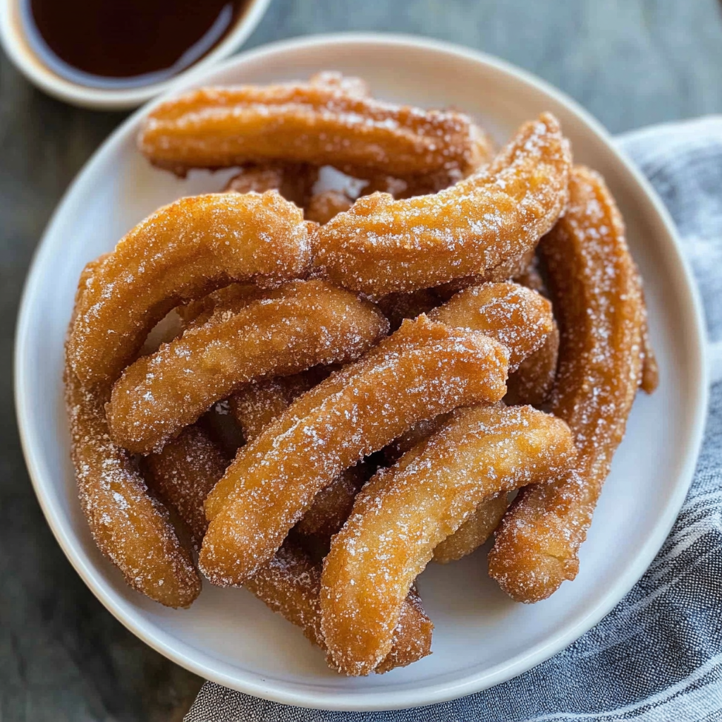 air fryer churros crispy sweet and cinnamon coated