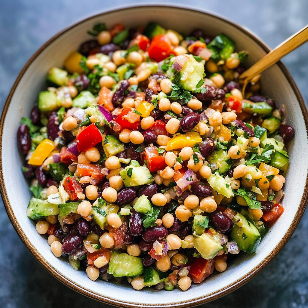 colorful and hearty bean salad