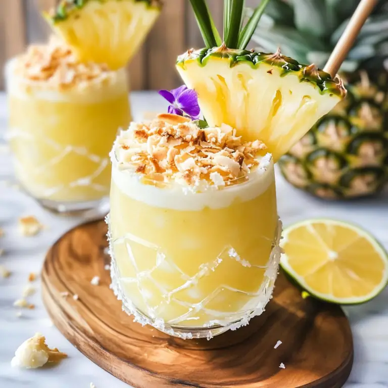 creamy pineapple coconut margarita, island-style refreshment - Amazing Creamy Pineapple Coconut Margarita for Ultimate Refreshment