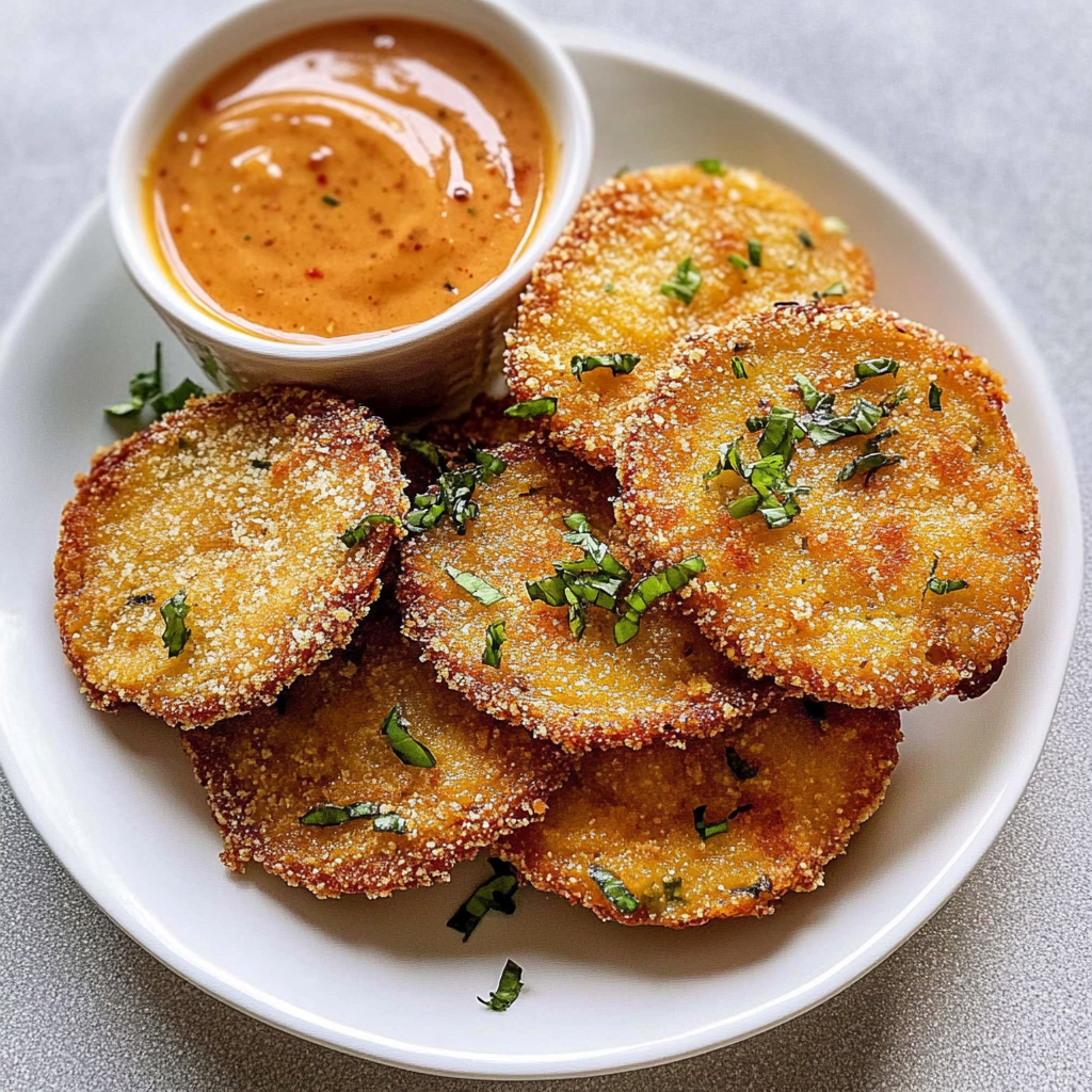 crispy fried green tomatoes with Southern charm