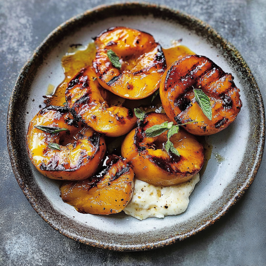 sweet and caramelized grilled peaches