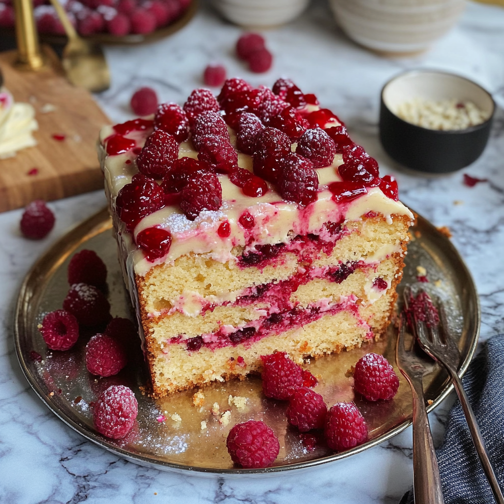 white chocolate raspberry cake—rich, tart, and stunning