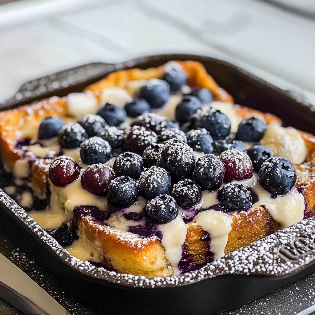 Incredible Blueberry & Cream Cheese French Toast Casserole Delight
