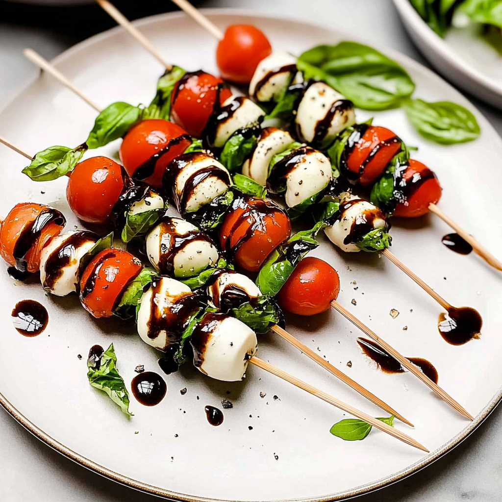 Amazing Caprese Skewers with Balsamic Drizzle Delight