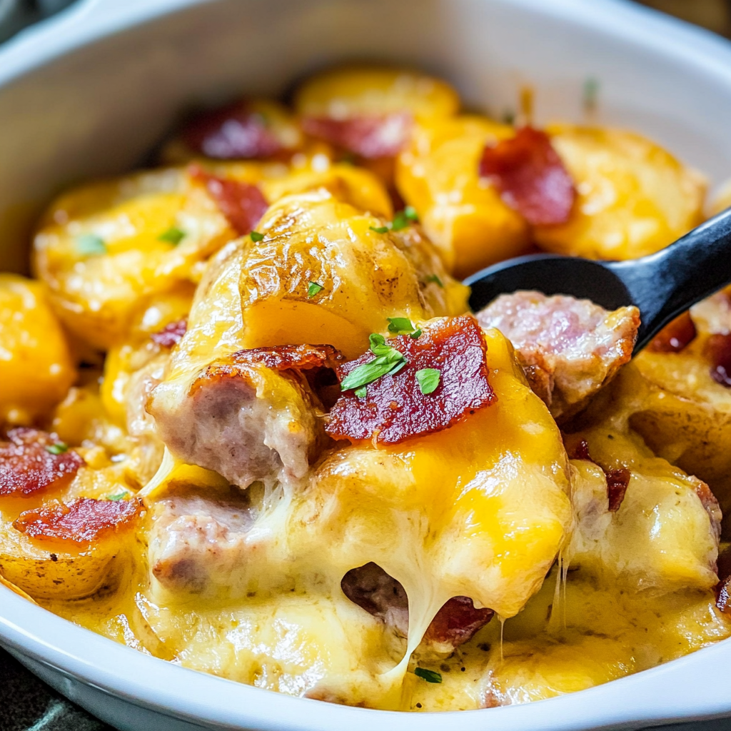 Amazing Cheesy Ranch Potatoes and Smoked Sausage Delight