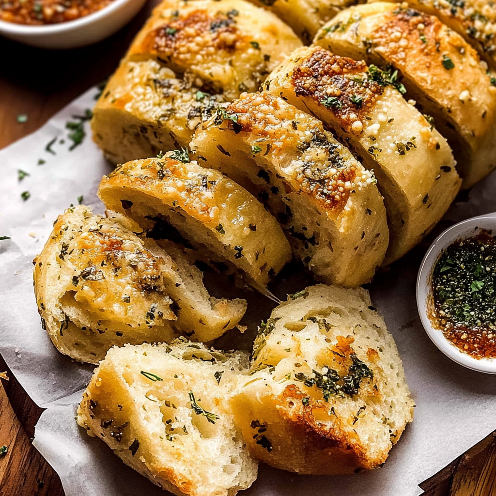 Crockpot Garlic Parmesan Pull-Apart Bread