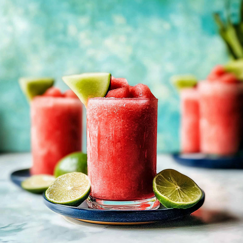 Amazing Frozen Watermelon Margarita Mocktail for Refreshing Bliss