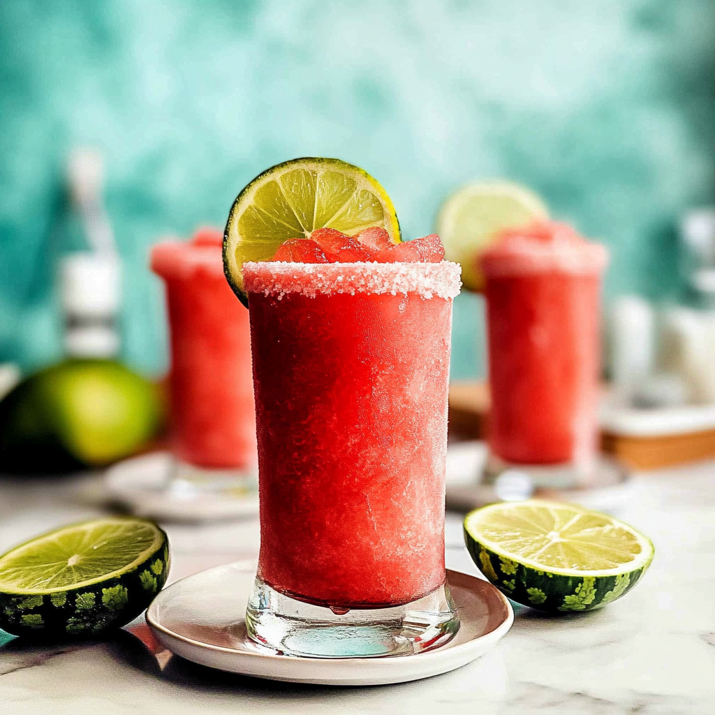 Frozen Watermelon Margarita Mocktail