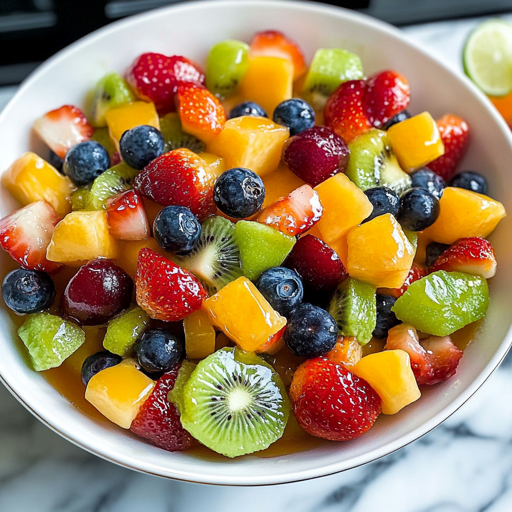 Fruit cups with honey-lime dressing