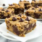 Incredible Gooey Peanut Butter Chocolate Chip Cookie Bars Delight
