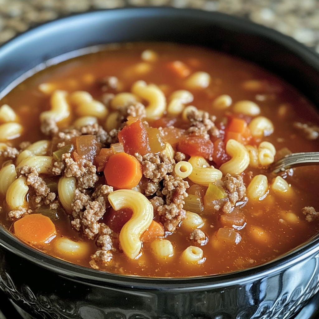 Hamburger Soup with Macaroni