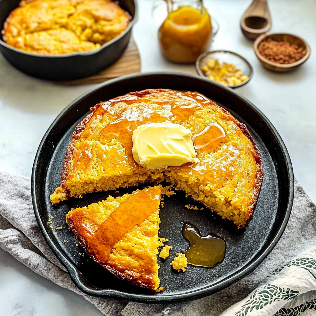 Juneteenth cornbread with honey butter