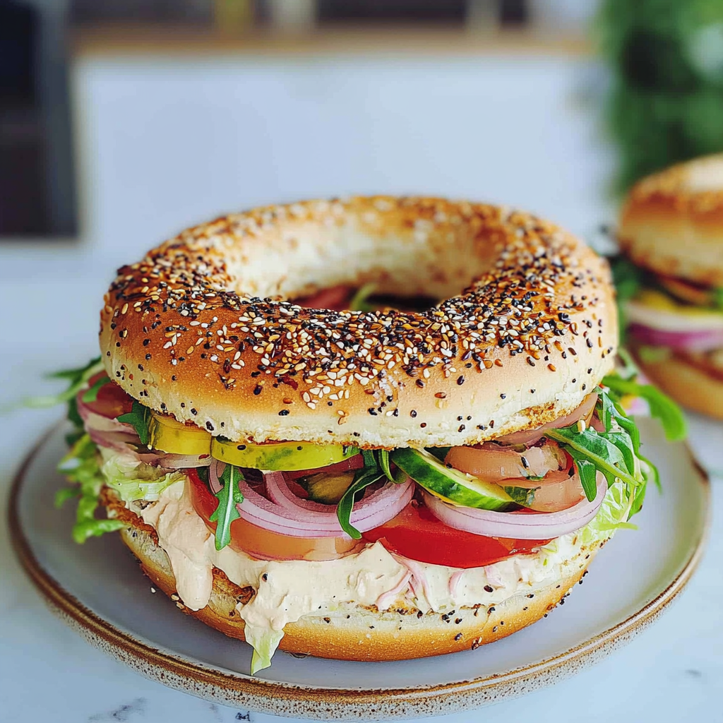 Mini bagel sandwiches for the pool