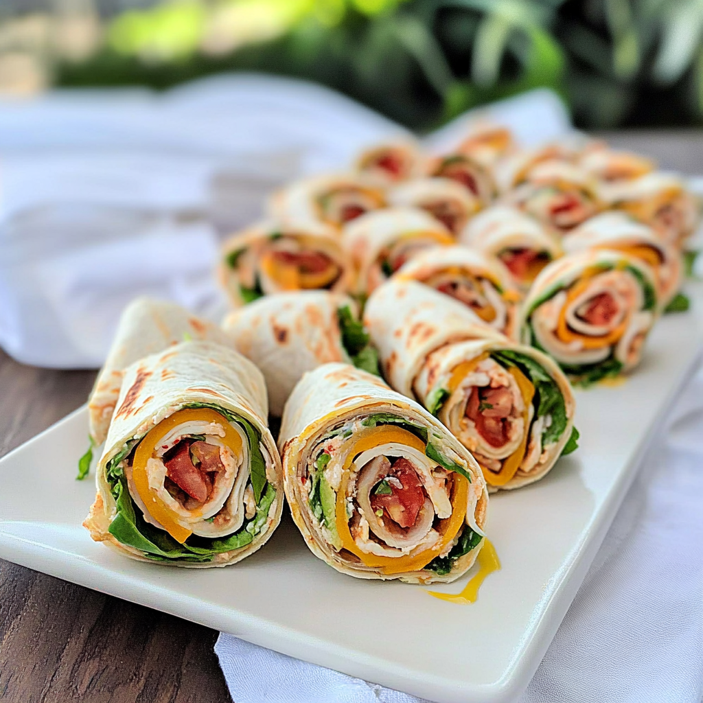 Mini wraps for poolside snacking